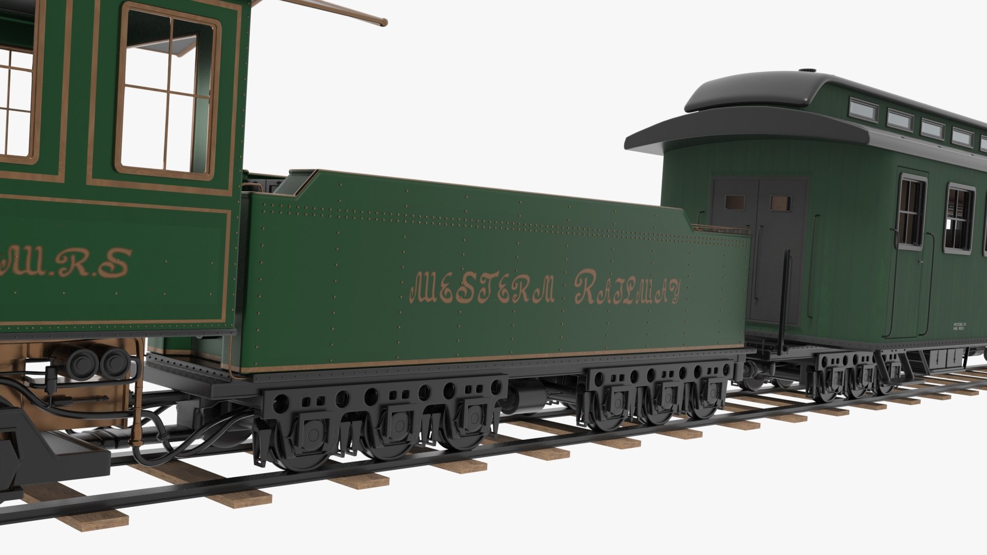 Steam Train Green 3D Model - TurboSquid 2291508
