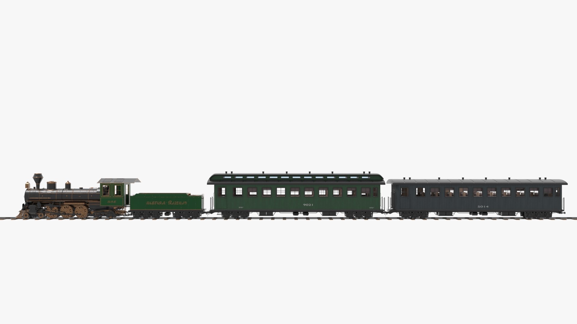 Steam Train Green 3D Model - TurboSquid 2291508