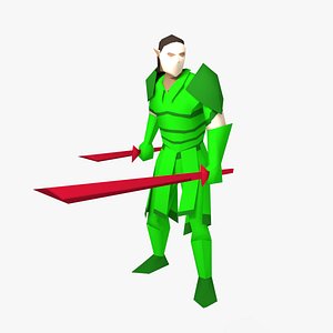 LowPoly Dual Wielding Swordsman