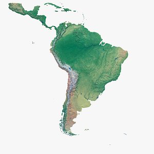 South America Topographic Map 3D model
