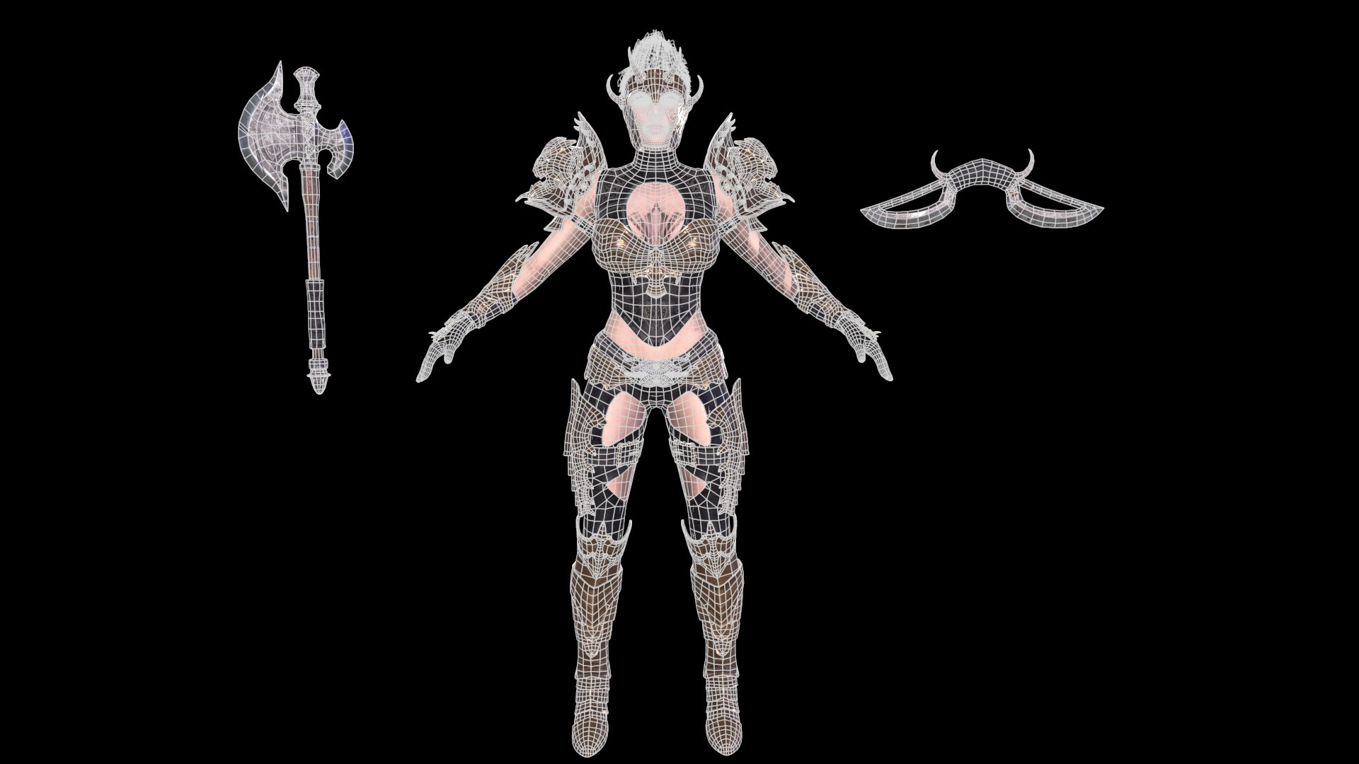 3d Female Warrior 03 Model Turbosquid 2147097