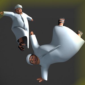 cartoon fatman rigged character 3D