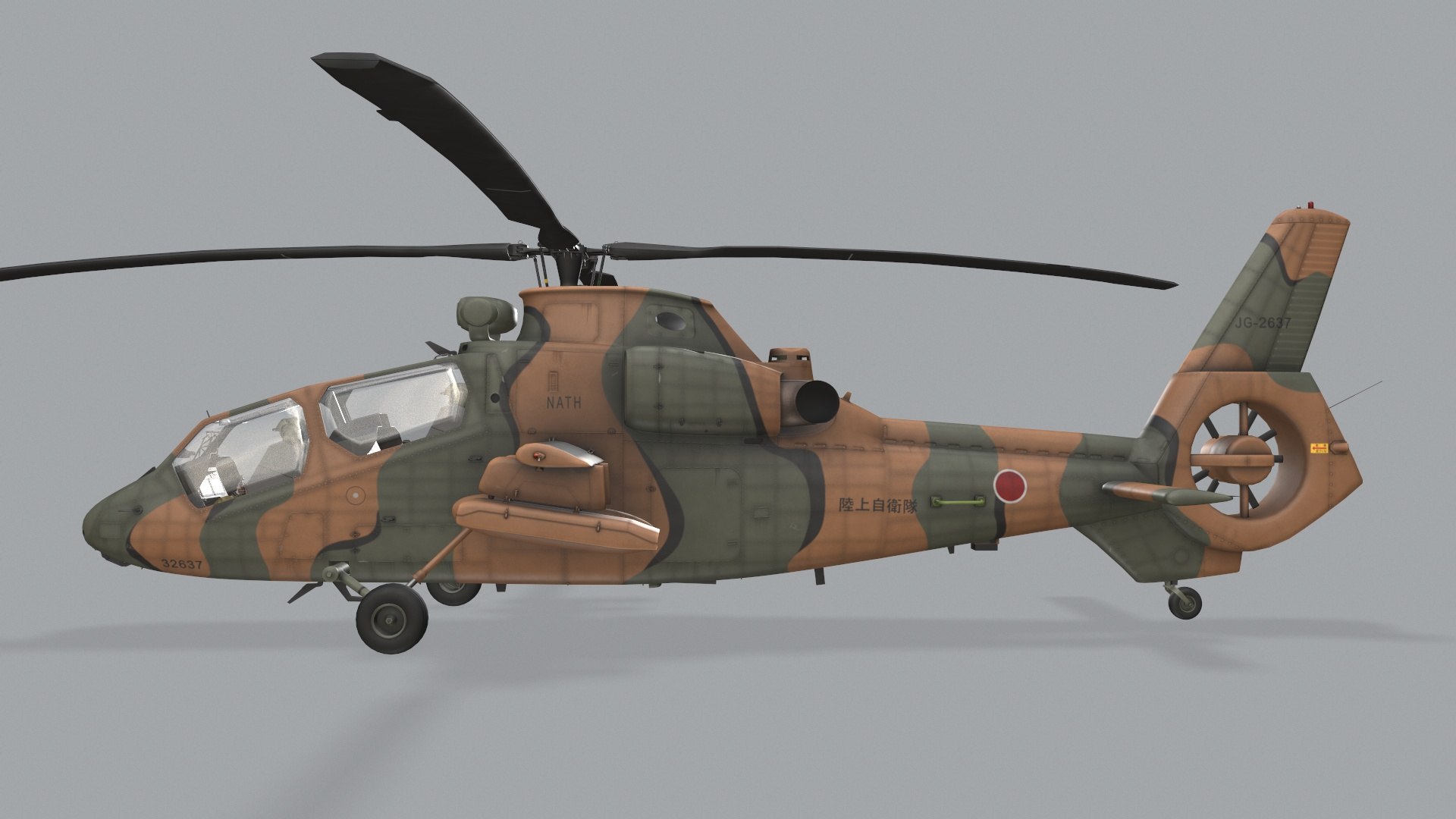 3D model Helicopter OH-1 JGSDF Basic Animation --444-- https://p.turbosquid.com/ts-thumb/ma/ecOIAo/o8/preview_camera2_00005/jpg/1770644167/1920x1080/fit_q87/6aa29faf942085390898a548a830e58cb5658ff2/preview_camera2_00005.jpg