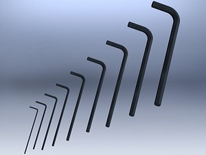 3D Hex Keys - Long Series Metric