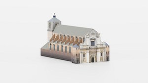 Sint Walburgakerk Walburgas Church Brugge 3D Lowpoly Model