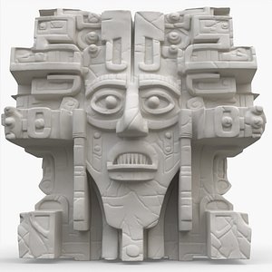 3D model Aztec Stone Head 20