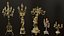 Conjunto de 133 modelos de castiçais, velas ornamentadas e esculturas de cera.