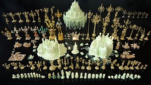 Ornate Candles CandleHolders and Wax Sculptures - 133 Models Set