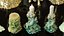 Conjunto de 133 modelos de castiçais, velas ornamentadas e esculturas de cera.