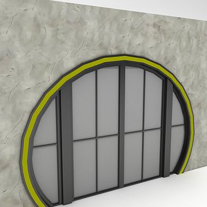round cafe door 3D model