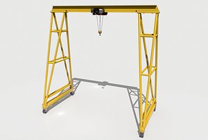 3D model industrial crane comes separate