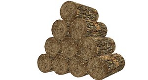 stack logs 3d obj
