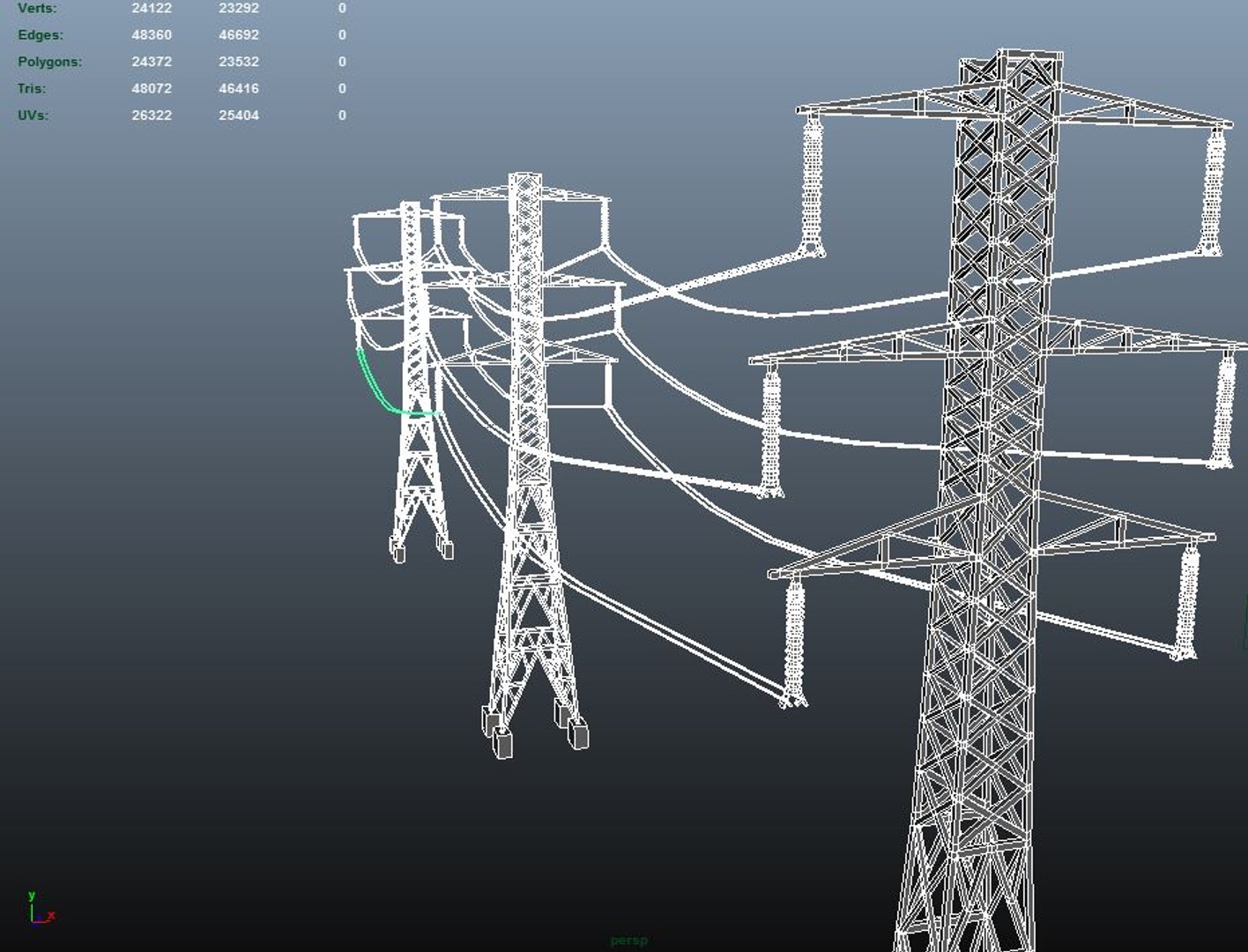 Poles Lines 3d Model