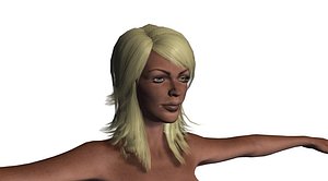 Animated naked woman-Rigged 3d game character
