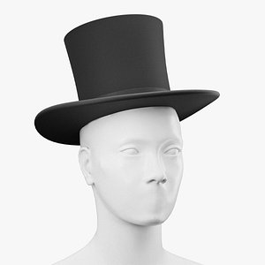 Top hat black 01 3D model