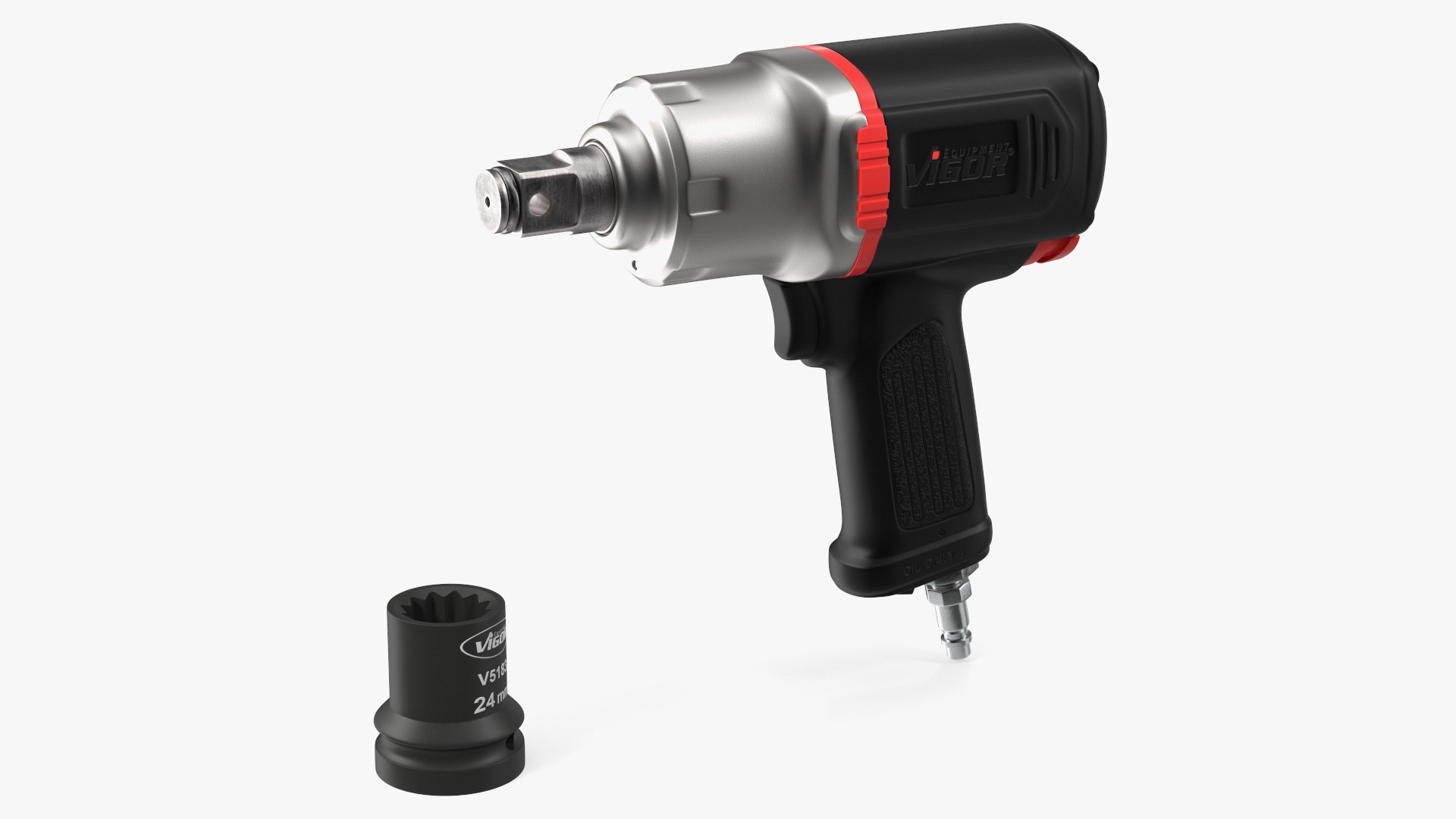 Vigor V6899 Air Impact Wrench with Wrench Head 3D model preview