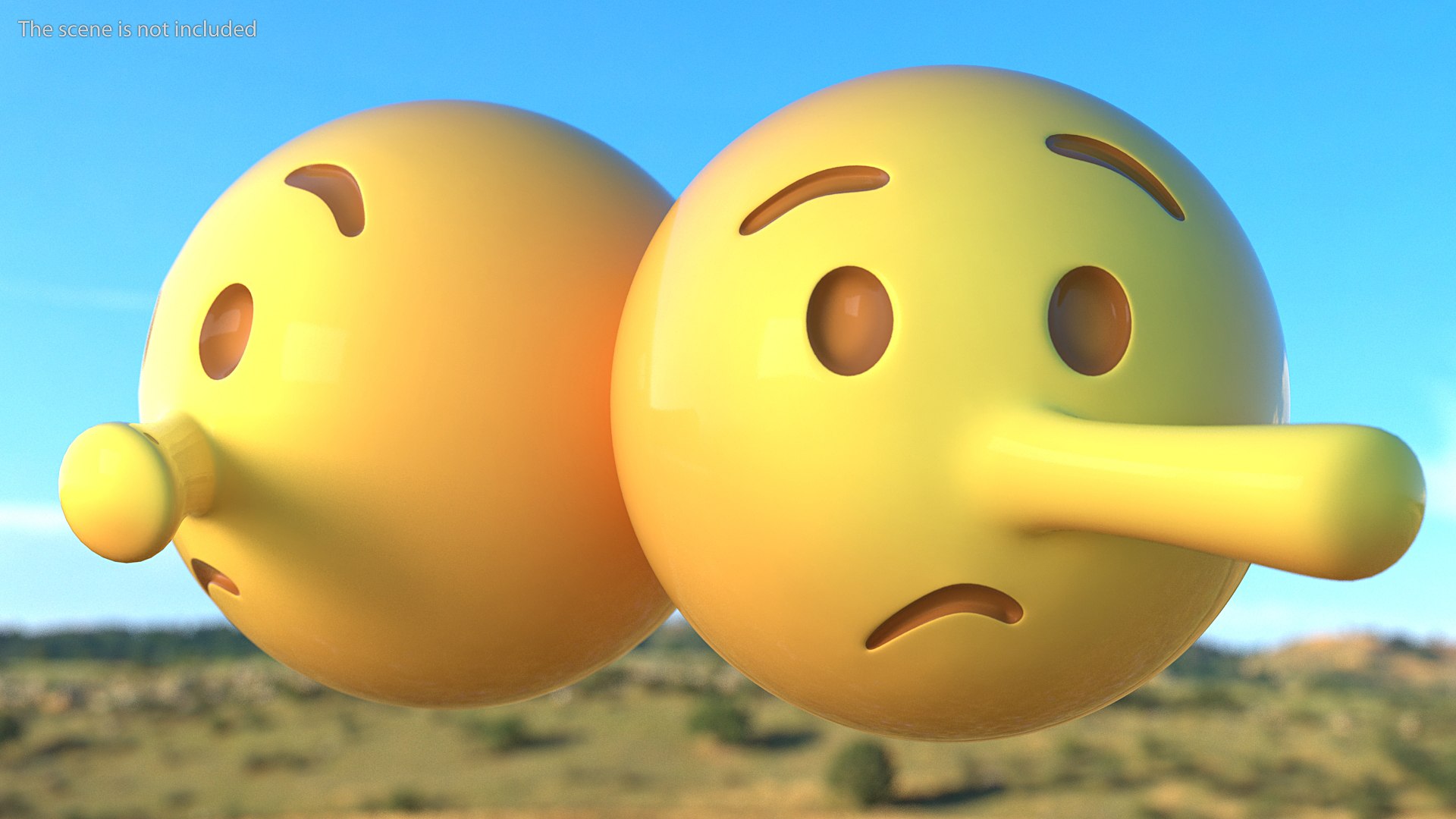 Lying Face Emoji 3D model preview