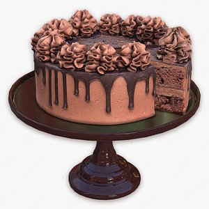 Sliced Chocolate Gateau