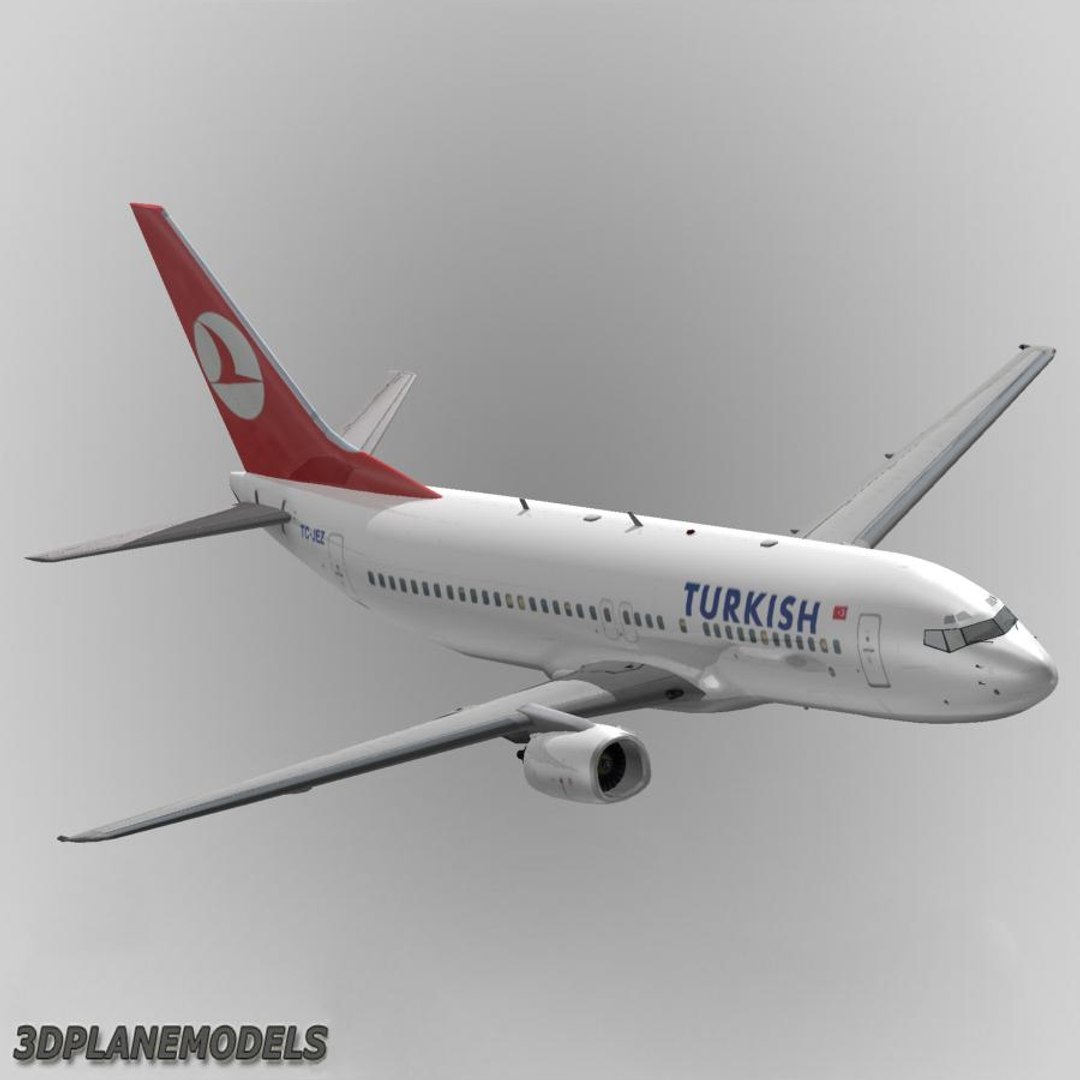 3d b737-400 turkish airlines