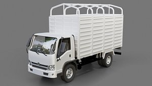 3D Hino 195 Box Truck 2020 model