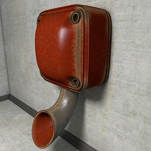vintage alarm siren 3d obj
