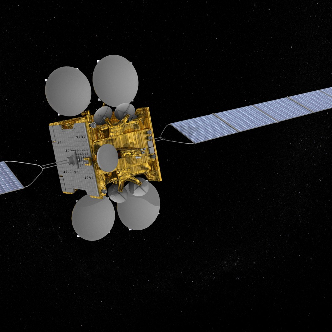 measat communications satellite 3d model