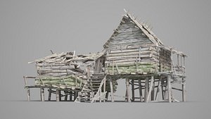old hunter cabin 3D model