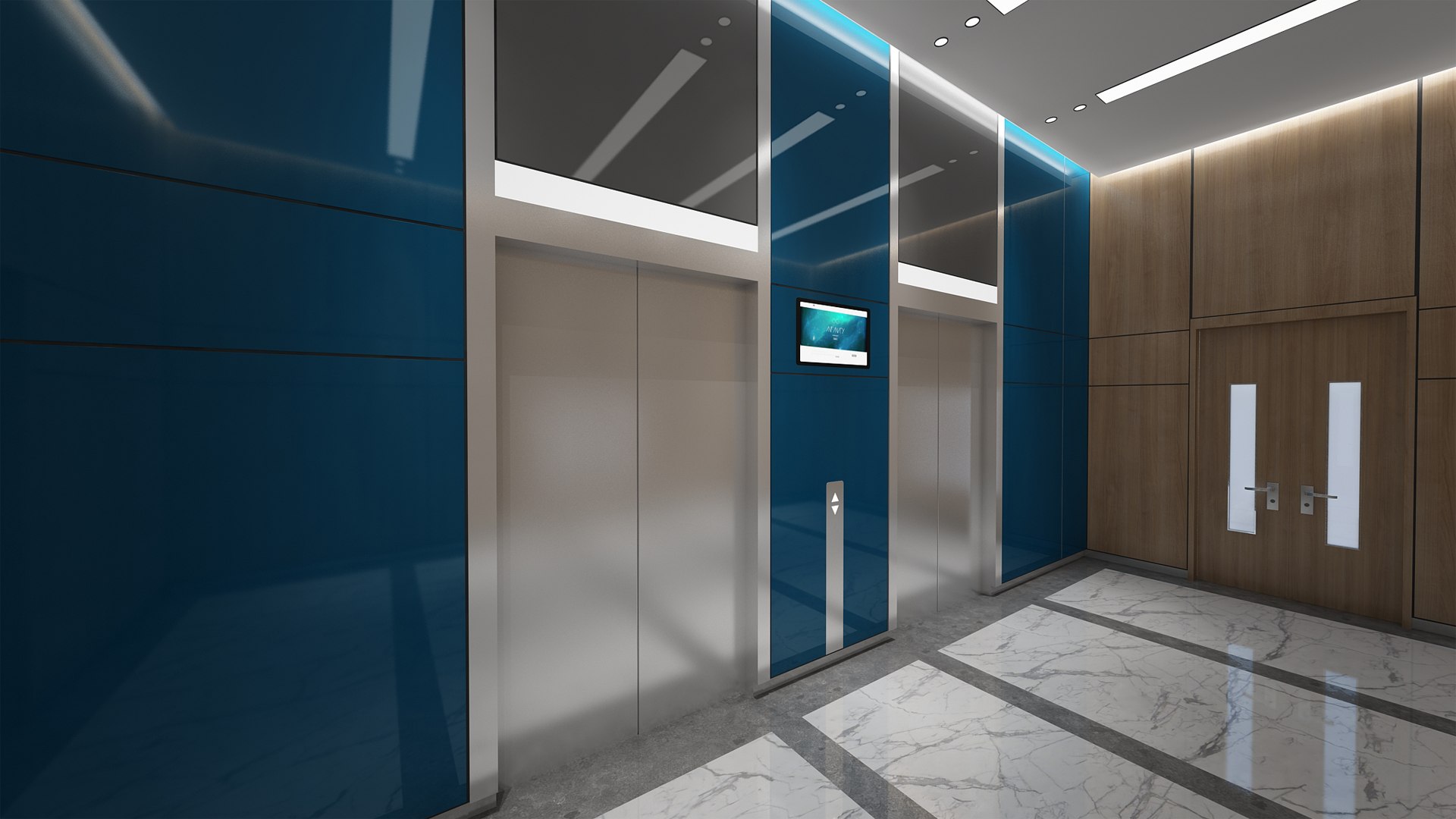 Modern elevator lobby scene 3D model - TurboSquid 1374197