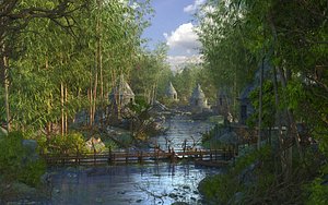 Jungle Lost Town Environment 3D