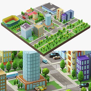 3D Cartoon City District