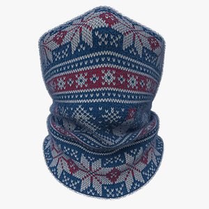 Christmas neck gaiter mask 3D model