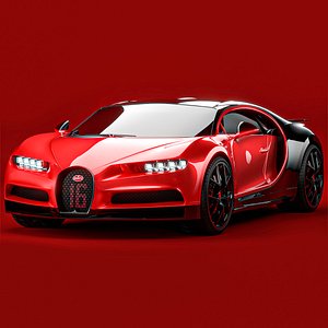 3D Bugatti Chiron Sport 2021 Red