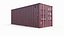 Cargo Container Red 20 ft ISO High and Low Poly PBR LOD 3D model