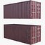 Cargo Container Red 20 ft ISO High and Low Poly PBR LOD 3D model