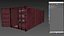 Cargo Container Red 20 ft ISO High and Low Poly PBR LOD 3D model