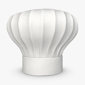 3d realistic chef hat white