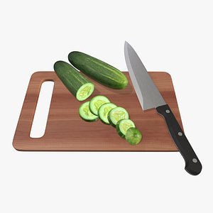 3D model cucumber cut