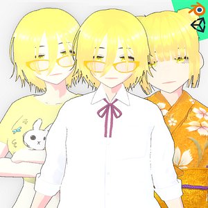 3D Anime Girl izaki - Character Pack