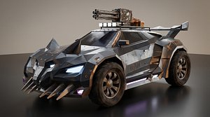 WolfCar - Premium Sci-Fi Armored Wasteland Battle Vehicle Game Ready