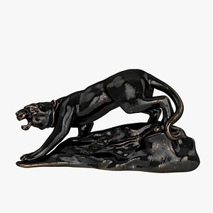 bronze sculpture tiger 3D model