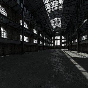 3d model old factory interior