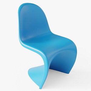 Panton Chair Blue - PBR Plastic Chair 3D model
