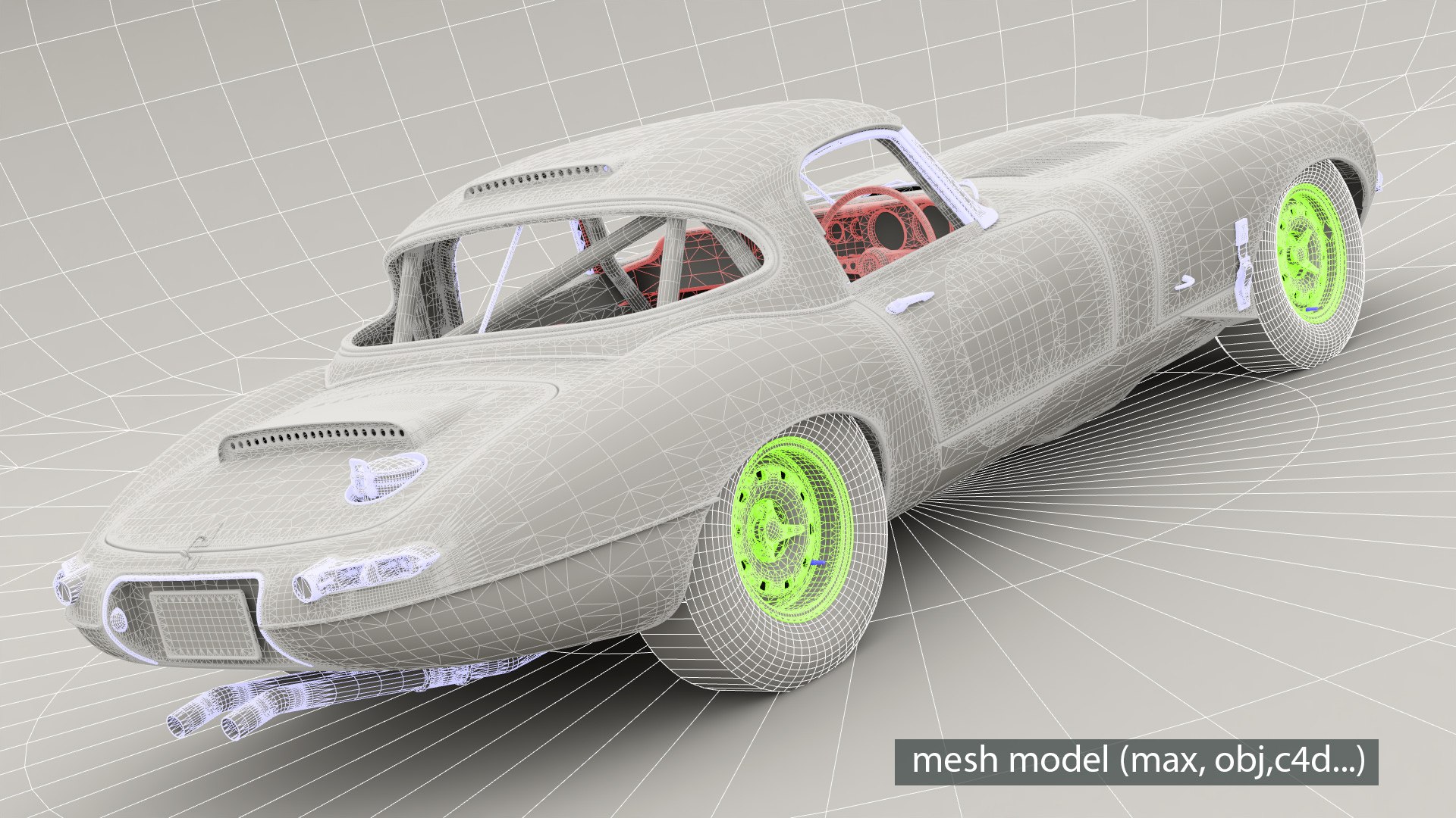 Jaguar E-Type Lightweight 1964 3D model https://p.turbosquid.com/ts-thumb/mc/QDAL15/Ps/wire8/jpg/1661286509/1920x1080/fit_q87/8af48845260ad34c0453a66558deb8157fba42ba/wire8.jpg