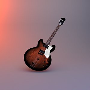 3ds max semi-acoustic guitar