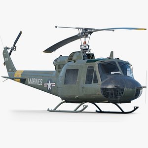 Bell UH 1B Iroquois Huey MARINES PBR 3D model