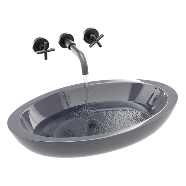 Anna black marble sink3Dモデル - TurboSquid 1947557