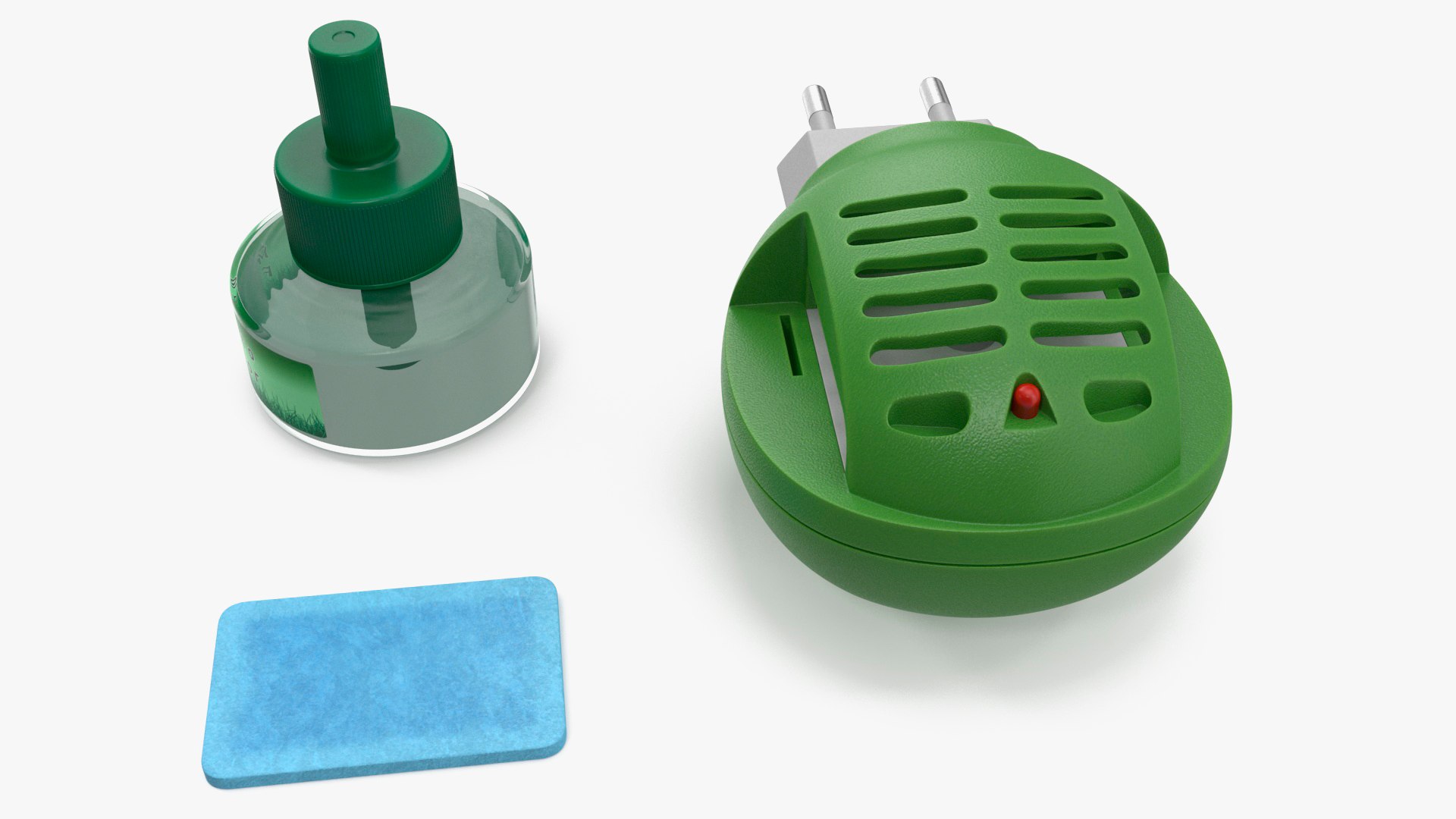 Electric Mosquito Repellent Set Green Disassembled 3D - TurboSquid 2181706
