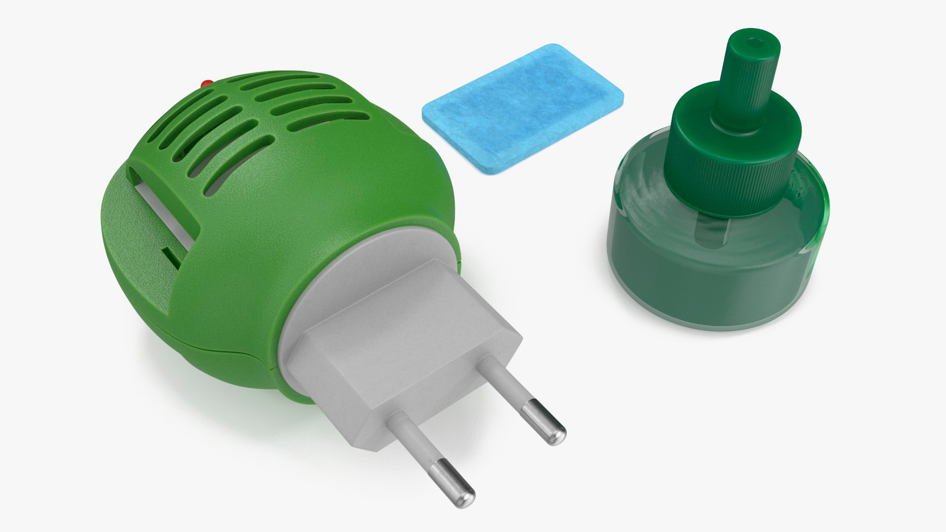 Electric Mosquito Repellent Set Green Disassembled 3D model preview