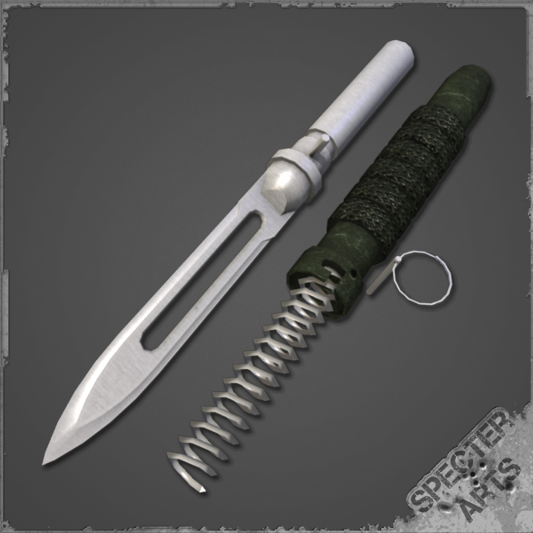 3d spring loaded ballistic knife