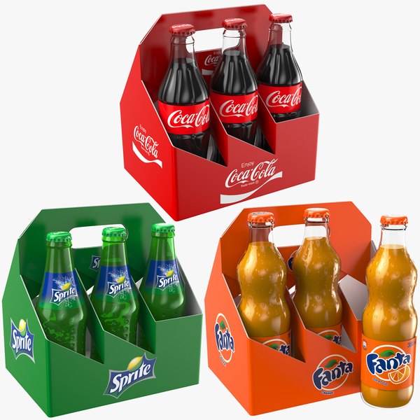 Three Soda Bottles Container 3D model